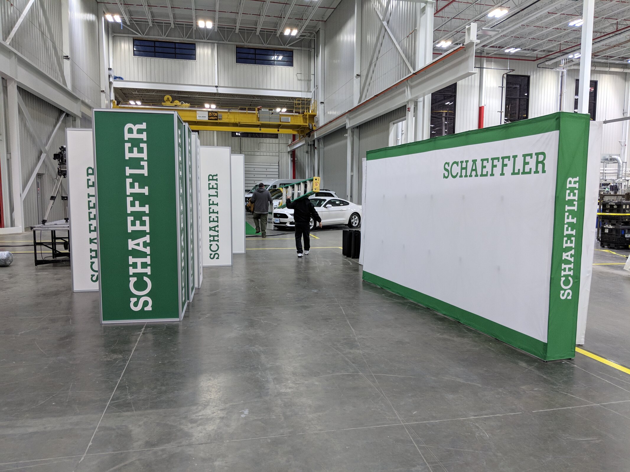 Large branded trade show environment produced for Schaeffler